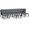 Image de vidaXL - 8-delige - Loungeset - poly - rattan - zwart - en - grijs