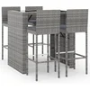 Image de vidaXL - 5-delige - Tuinbarset - met - kussens - poly - rattan - grijs