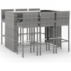 Image de vidaXL - 7-delige - Tuinbarset - met - kussens - poly - rattan - grijs