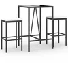 Image de vidaXL - 3-delige - Tuinbarset - met - kussens - poly - rattan - zwart
