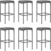 Image de vidaXL - 7-delige - Tuinbarset - met - kussens - poly - rattan - grijs