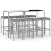 Image de vidaXL - 9-delige - Tuinbarset - met - kussens - poly - rattan - grijs