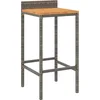 Image de vidaXL - 3-delige - Tuinbarset - poly - rattan - en - massief - acaciahout - grijs