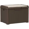 Image de vidaXL - Tuinbox - met - zitkussen - 125 - L - polypropeen - bruin