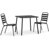 Image de vidaXL - 3-delige - Tuinset - staal - antracietkleurig