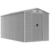 Image de vidaXL - Tuinhuis - Lichtgrijs - 191x385x198 - cm - Gegalvaniseerd - Staal
