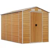 Image de vidaXL - Tuinhuis - Lichtbruin - 191x300x198 - cm - Gegalvaniseerd - staal