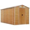 Image de vidaXL - Tuinschuur - 191x385x198 - cm - gegalvaniseerd - staal - lichtbruin