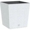Image de vidaXL - Plantenbak - met - uitneembare - bak - rattan-look - 21/32 - L - PP - wit