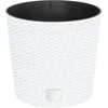 Image de vidaXL - Plantenbak - met - uitneembare - bak - rattan-look - 15/15,3 - L - PP - wit