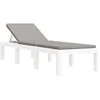 Image de vidaXL - Ligbed - met - kussens - PP - wit