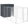 Image de vidaXL - Hondenhok - met - ren - 165x455x181 - cm - gegalvaniseerd - staal - antraciet