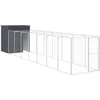 Image de vidaXL - Hondenhok - met - ren - 165x863x181 - cm - gegalvaniseerd - staal - antraciet