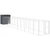 Image de vidaXL - Hondenhok - met - ren - 165x1271x181 - cm - staal - antraciet