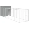Image de vidaXL - Hondenhok - met - ren - 165x659x181 - cm - gegalvaniseerd - staal - grijs