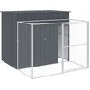 Image de vidaXL - Hondenhok - met - ren - 214x253x181 - cm - gegalvaniseerd - staal - antraciet