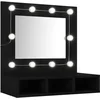 Image de vidaXL - Spiegelkast - met - LED-verlichting - 60x31,5x62 - cm - zwart