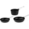 Image de Westinghouse Performance 3-delige Pannenset   Koekenpan 24 cm + Koekenpan 28 cm + Steelpan 18 cm   PFOA-vrij   Inductie   Zwart