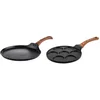 Image de Westinghouse 2-delige Pannenkoekenpannenset   Ø 26 cm + Ø 28 cm   Inductie   Omeletpan   Eierpan   Black Marble Wood