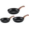 Image de Westinghouse 3-delige Koekenpannenset   Ø 20 cm + Ø 24 cm + Ø 28 cm   Inductie Pannenset   PFOA-vrij   Black Marble Wood