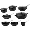 Image de Westinghouse Performance 8-delige Pannenset   Koekenpannen + Braadpannen + Hapjespan + Wokpan + Grillpan + Steelpan   Inductie   Zwart