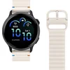 Image de Just in Case horlogebandje geschikt voor Garmin Watch Bandje (ActiveFlex) - Smartwatchbandjes - Universeel bandje geschikt voor Garmin Vivoactive 6 / 5 - Ivory
