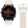 Image de Just in Case horlogebandje geschikt voor Garmin Watch Bandje (ActiveFlex) - Smartwatchbandjes - Universeel bandje geschikt voor Garmin Forerunner 55 / 165 / 570 (42mm) - Ivory