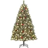 Image de Black Box Trees Kaprun Kunstkerstboom met LED Verlichting en Timerfunctie - H180 x Ø108 cm - Groen, Rood