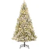 Image de Black Box Trees Nagoya Kerstboom met LED Verlichting - Kerstversiering voor Binnen met Besneeuwd Uiterlijk - Kunstboom met Scharnierconstructie en Timer - H120 x Ø79 cm - Groen