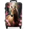 Image de NoBoringSuitcases.com® - Kinderkoffer meisje - Paard met roze bloemen - Kindertrolley meisjes - Koffer kind groot - Rolkoffer lichtgewicht - Reiskoffer met 4 wielen - Grote trolley XL - 20 kg bagage