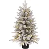 Image de Black Box Trees Grimshaw Kunstkerstboom in Pot met LED Verlichting en Timerfunctie - H90 x Ø61 cm - Groen, Wit