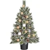 Image de Black Box Trees Kaprun Kunstkerstboom in Pot met LED Verlichting en Timerfunctie - H90 cm - Groen, Zilver