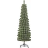 Image de Black Box Trees Charlton Slanke Boom - Kerstboom Pilaarvormig met Scharnierconstructie - Kerstversiering met Natuurlijke PVC Naalden - Kunstboom Slank Model - H215 x Ø56 cm - Groen