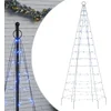 Image de vidaXL - LED-kerstboom - aan - vlaggenmast - 200 - LED's - 180 - cm - blauw
