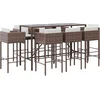 Image de vidaXL - 9-delige - Tuinbarset - met - kussens - poly - rattan - bruin