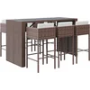 Image de vidaXL - 7-delige - Tuinbarset - met - kussens - poly - rattan - bruin