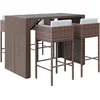 Image de vidaXL - 5-delige - Tuinbarset - met - kussens - poly - rattan - bruin