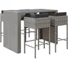 Image de vidaXL - 5-delige - Tuinbarset - met - kussens - poly - rattan - grijs