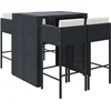 Image de vidaXL - 5-delige - Tuinbarset - met - kussens - poly - rattan - zwart