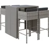 Image de vidaXL - 5-delige - Tuinbarset - met - kussens - poly - rattan - grijs