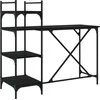 Image de vidaXL - Computerbureau - met - schappen - 120x47x109 - cm - zwart