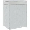 Image de vidaXL - Wasmand - met - deksel - 46x33x60 - cm - poly - rattan - wit