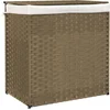 Image de vidaXL - Wasmand - met - 2 - vakken - 53x35x57 - cm - poly - rattan