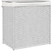 Image de vidaXL - Wasmand - met - 2 - vakken - 53x35x57 - cm - poly - rattan - wit