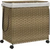 Image de vidaXL - Wasmand - op - wielen - 60x35x60,5 - cm - rattan