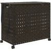 Image de vidaXL - Wasmand - op - wielen - 66x35x60 - cm - rattan - donkerbruin