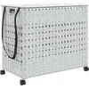 Image de vidaXL - Wasmand - op - wielen - 66x35x60 - cm - rattan - wit