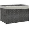 Image de vidaXL - Wasmand - met - deksel - 55,5x35x34 - cm - poly - rattan - grijs