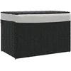Image de vidaXL - Wasmand - met - deksel - 55,5x35x34 - cm - poly - rattan - zwart
