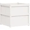 Image de vidaXL - Plantenbak - 70x70x70 - cm - massief - grenenhout - wit